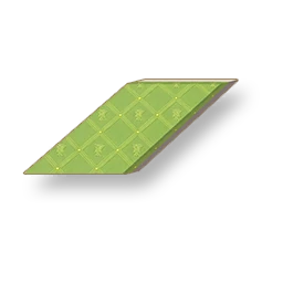 Flower Pattern - Lime Green Sloped Wall - Left