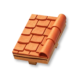 Rounded Tiled Sloped Roof - Right