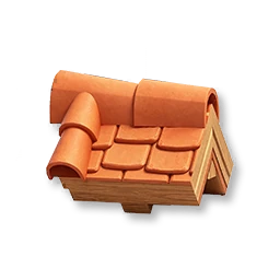 Rounded Tile Roof Ridge Corner - Left