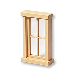 Cross-Lattice Wooden Window