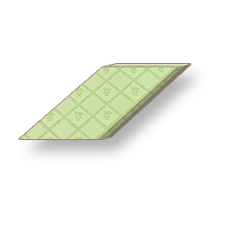 Flower Pattern - Green Rhombus Sloped Wall - Left