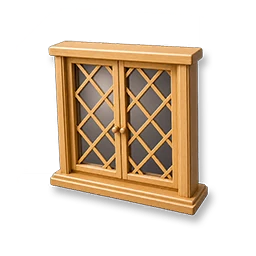 Diamond-Lattice Wooden Window