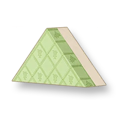 Flower Pattern - Green Rhombus Triangular Wall - Small