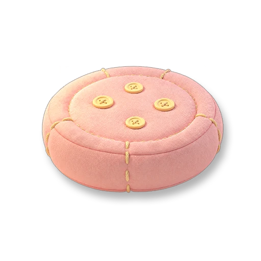 Button Cushion - Sunset Orange