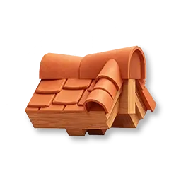 Angle de faîte en tuiles arrondies - Droit