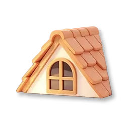 Loft mit rotem Ziegeldach und Bogenfenster