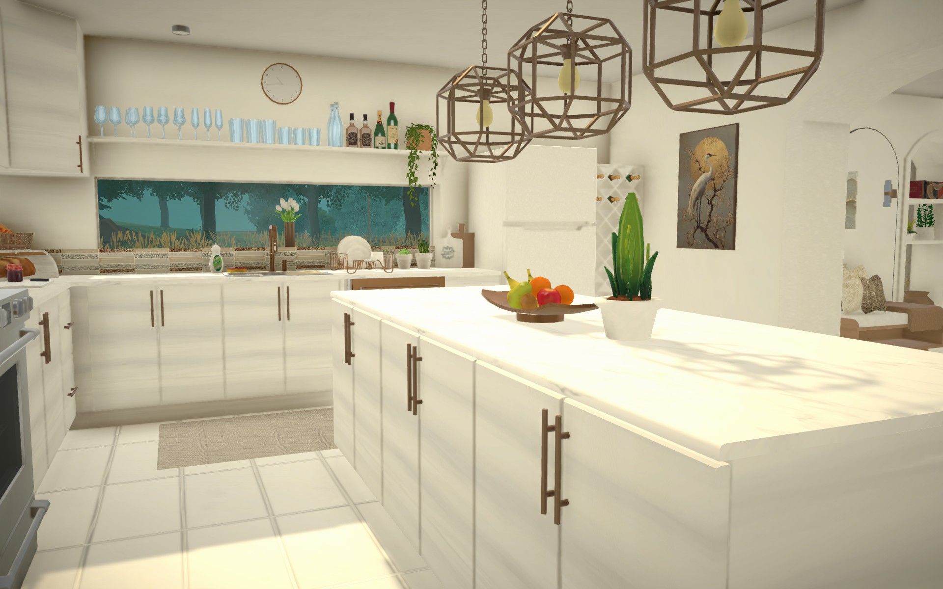 White and gold Kitchen and dining room image 1