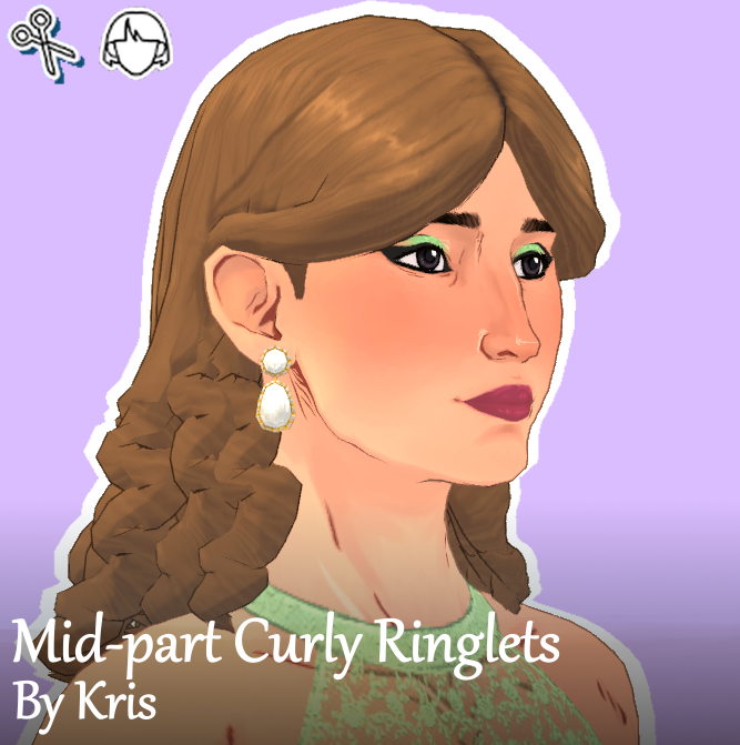 [CC] [Hair] Middle Part Curly Ringlets image 3