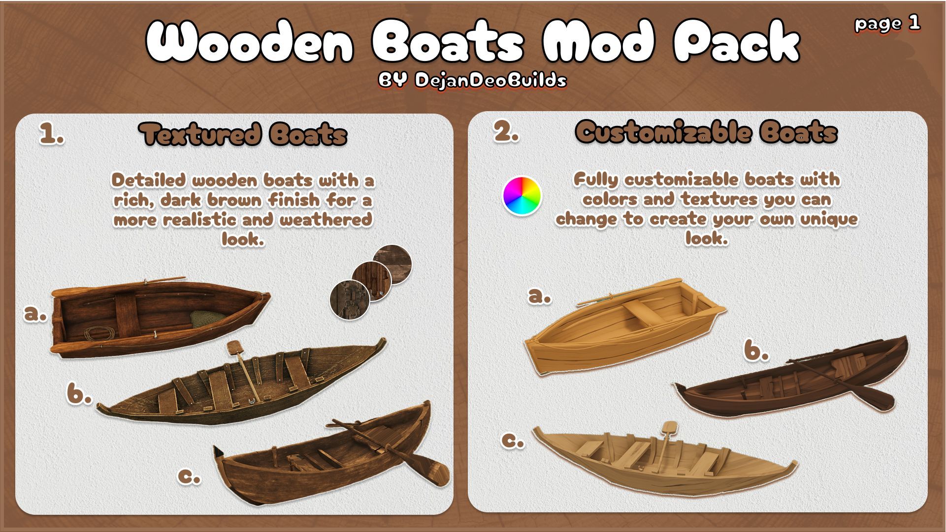 Wooden Boats Mod Pack image 1