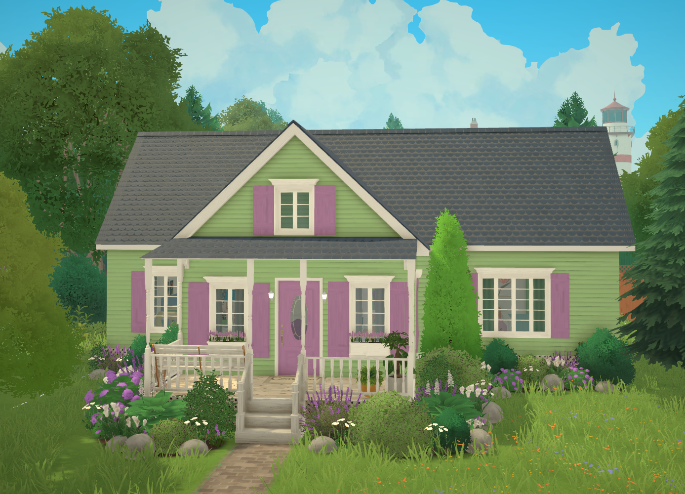 Purple and Green Small Family Home image 1