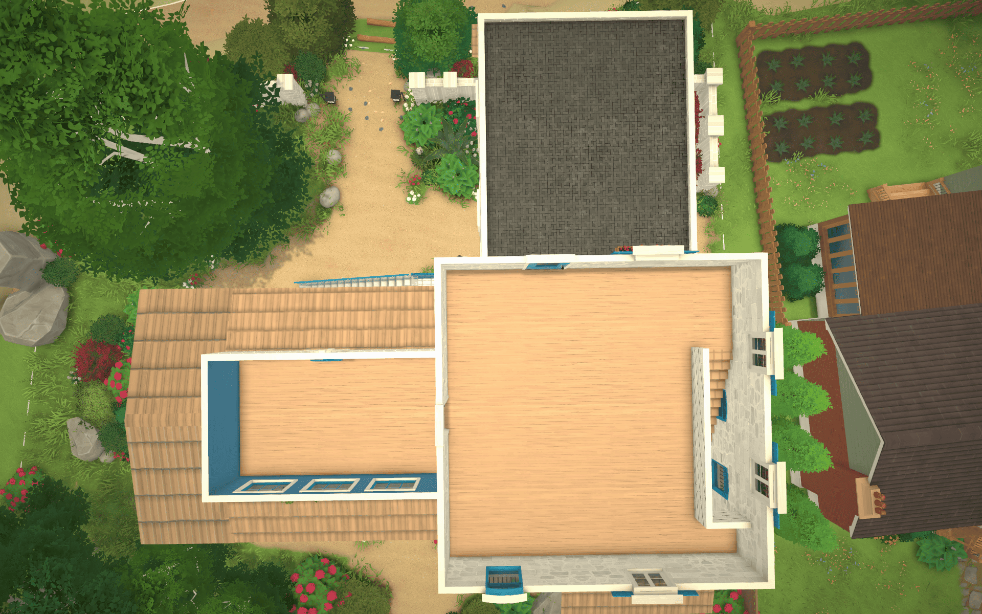 Mediterranean blue house next to the beach image 5