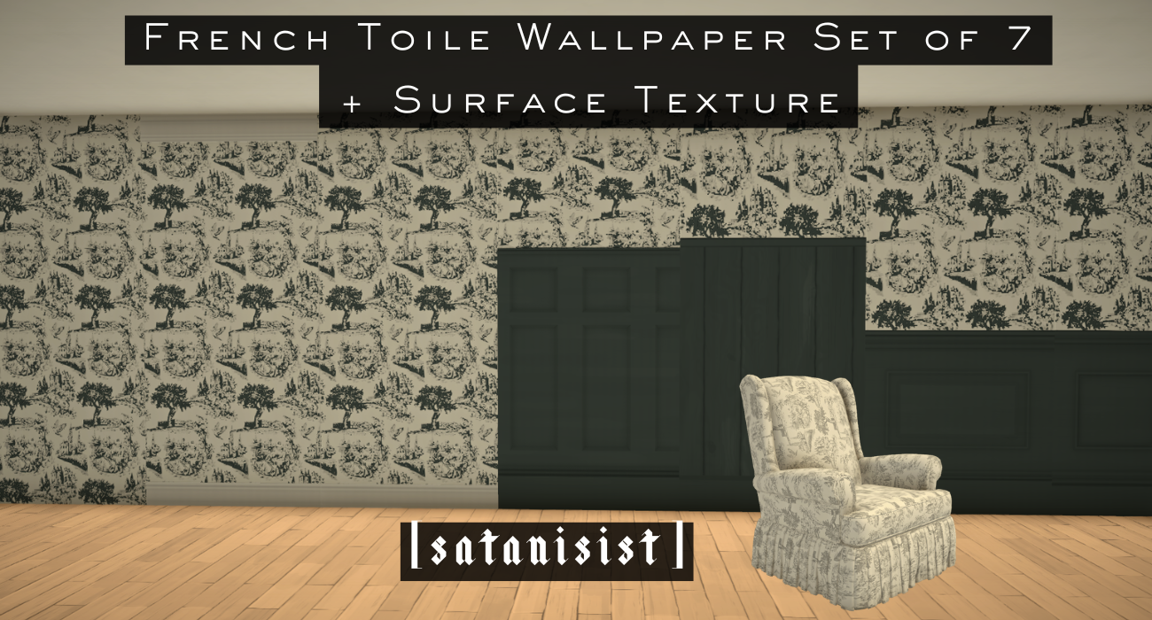 [satanisist] French Toile Wallpaper Set image 1