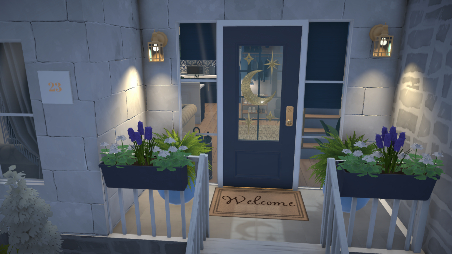 [FlaviaForesta] Classy blue family townhouse with rooftop terrace image 10