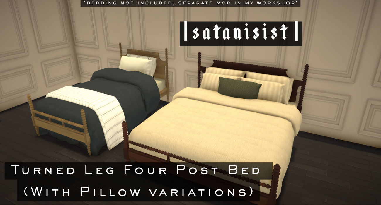 [satanisist] CLJ Turned Leg Four Post Bed [No Bedding] image 1