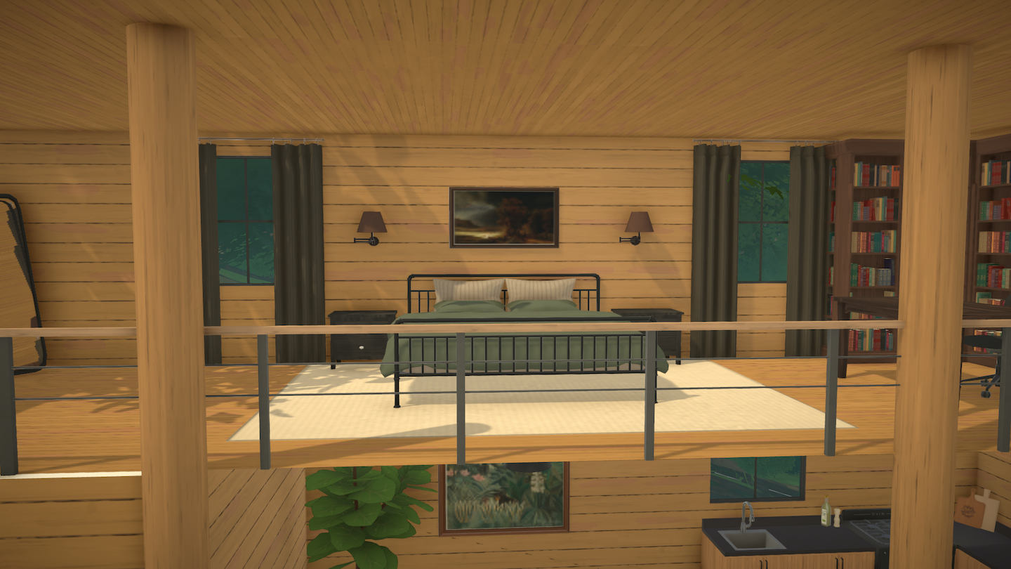 Lofted Log Cabin Starter Home | No CC No Mods image 9