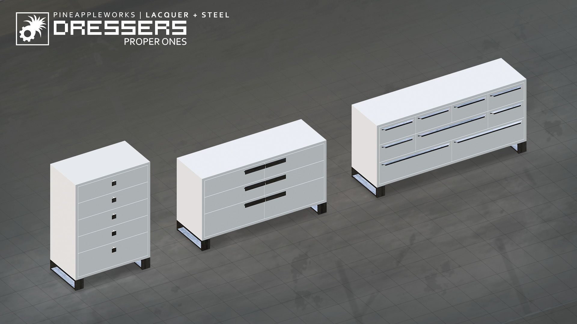 | PaW | Lacquer+Steel | Furniture Pack with 85 pieces image 14