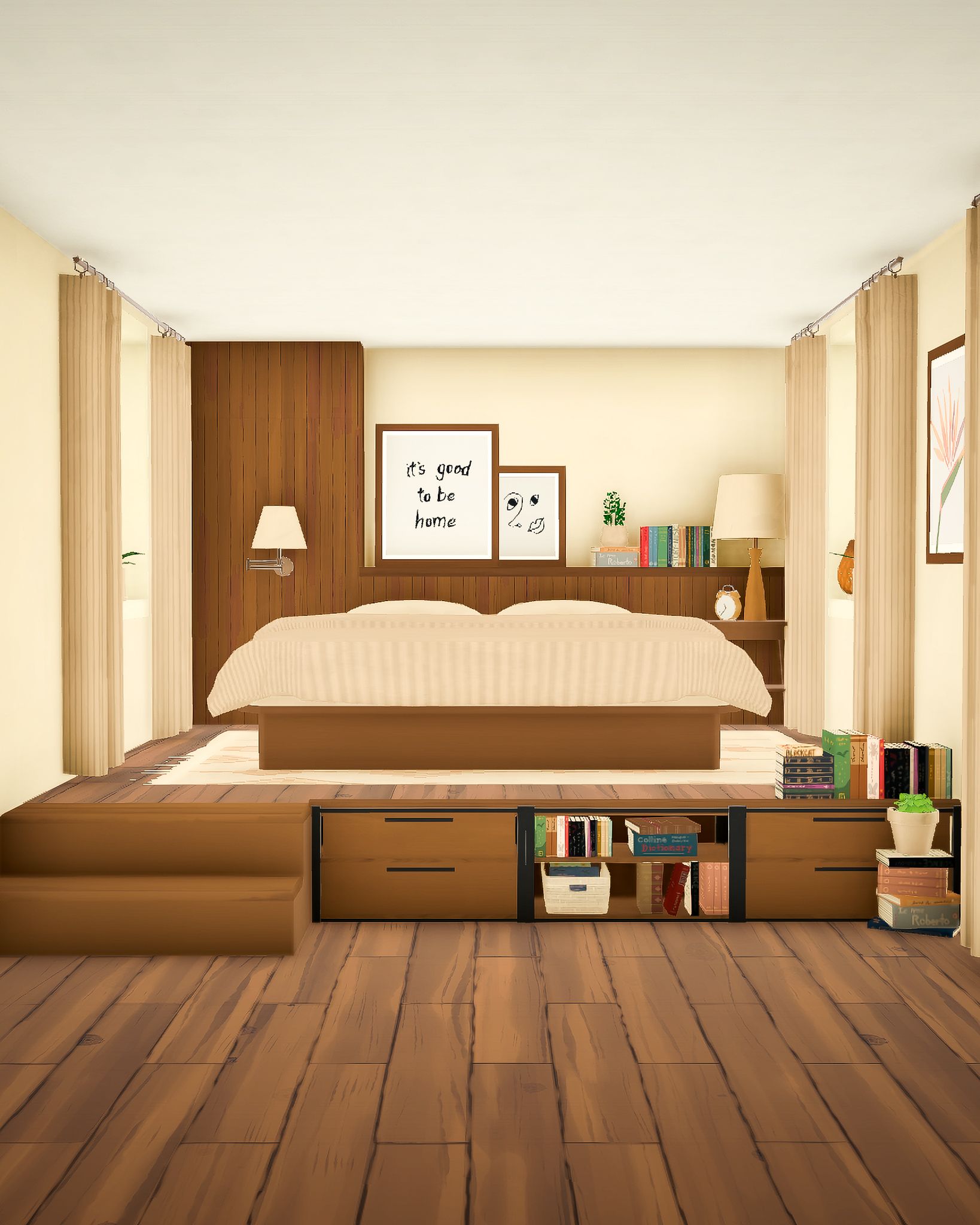 Platform bedroom with storage image 2