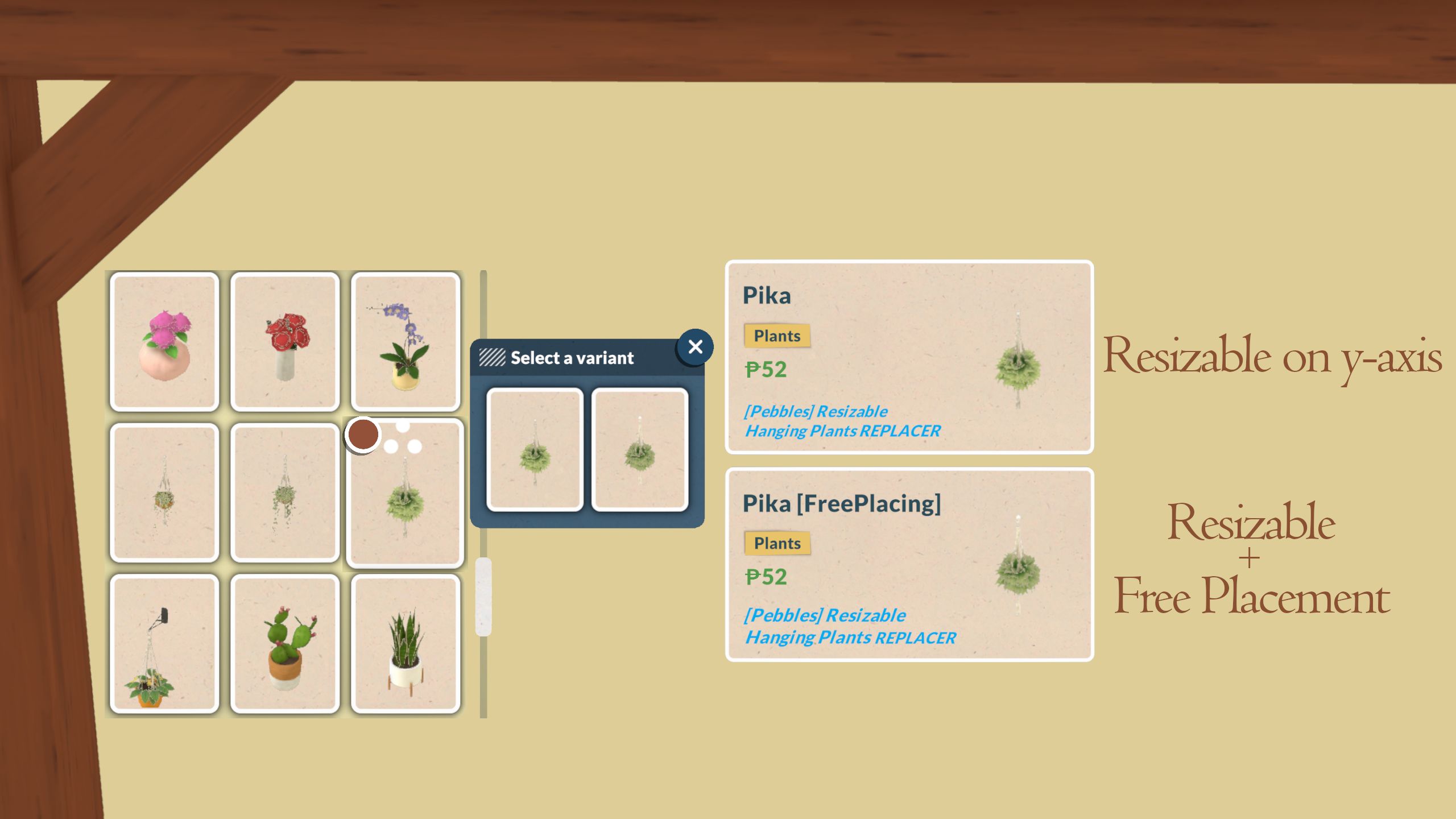 [Pebbles] Resizable Hanging Plants REPLACER image 1