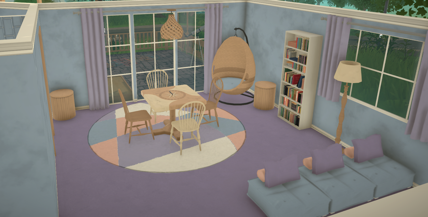 Family Home in purple, blue and pink image 2