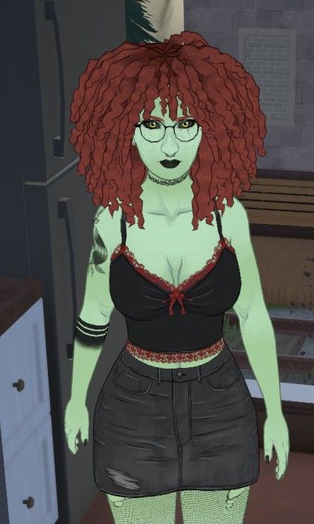 Fiona De Fleur (light green punk rock alien) Household image 1