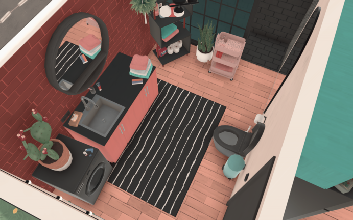 Pink and Turquoise Modern Loft image 3