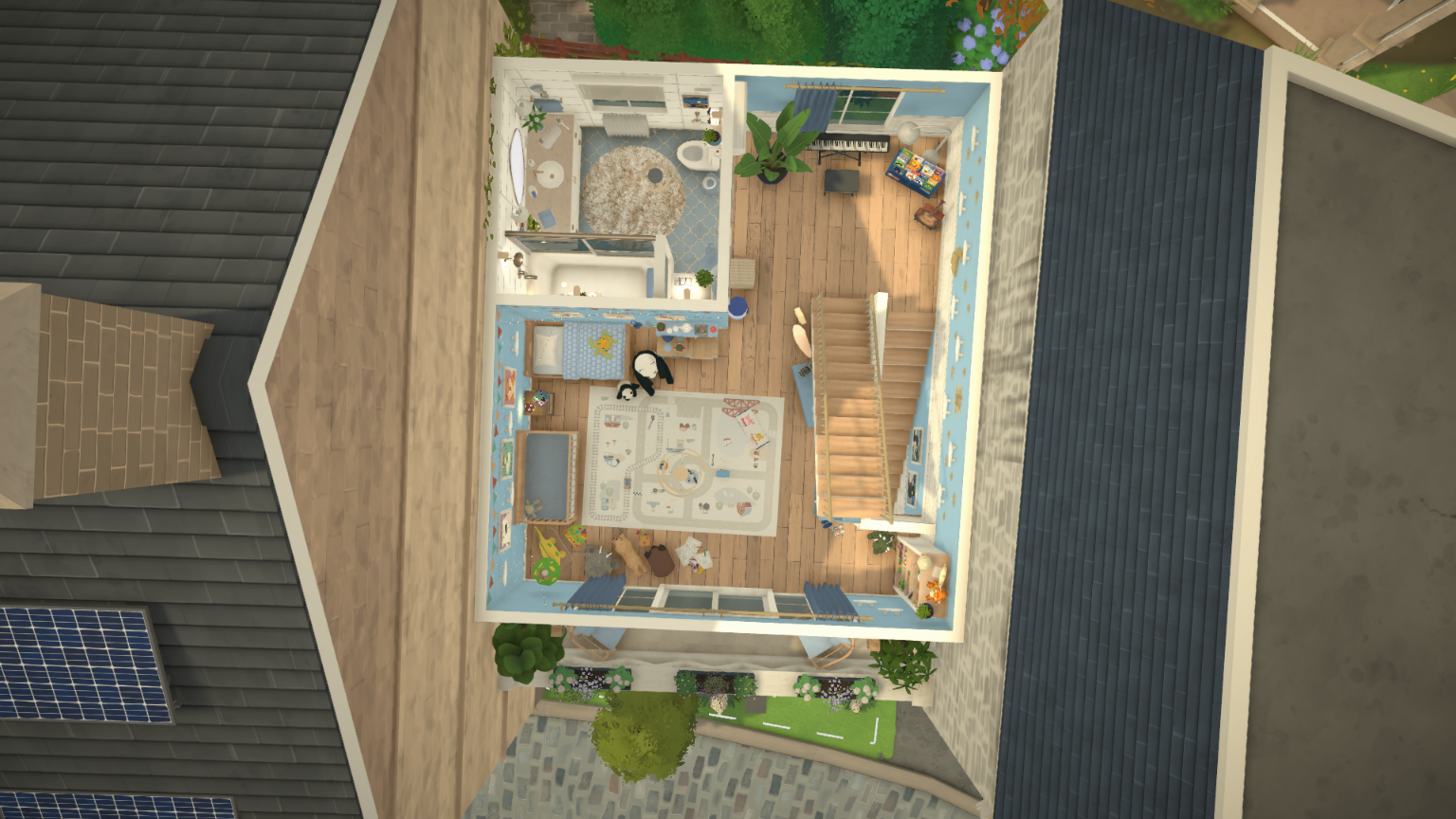 [FlaviaForesta] Classy blue family townhouse with rooftop terrace image 7