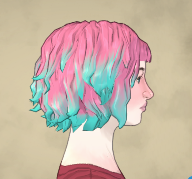 一个忧郁的彩虹蘑菇头女孩 image 2