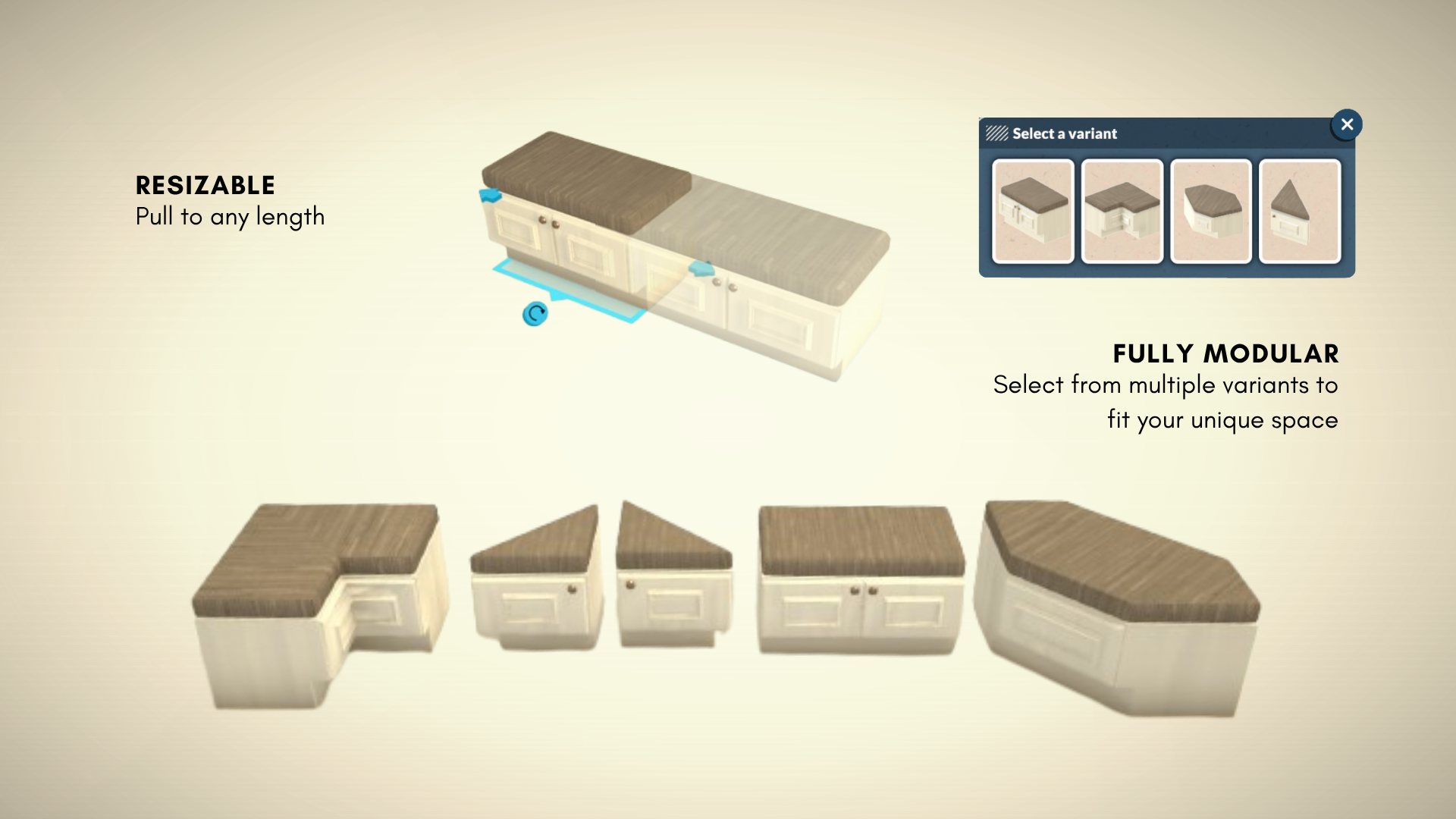 Resizable Built-In Bench Kit image 1