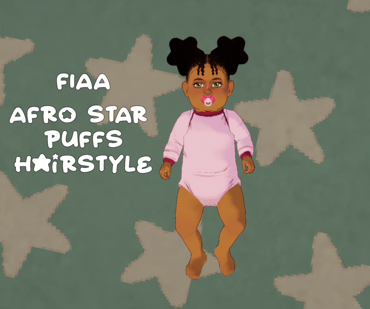 [FIAA] Afro Star Puffs Toddler Hairstyle image 1