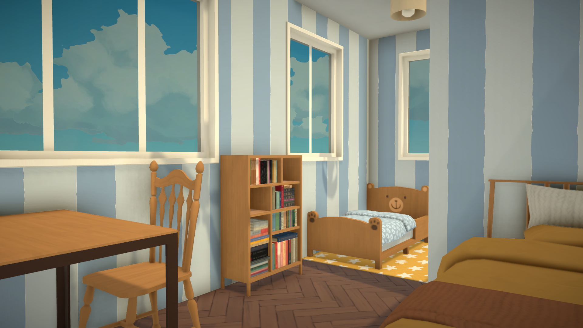 baby blue and dark brown family home image 7
