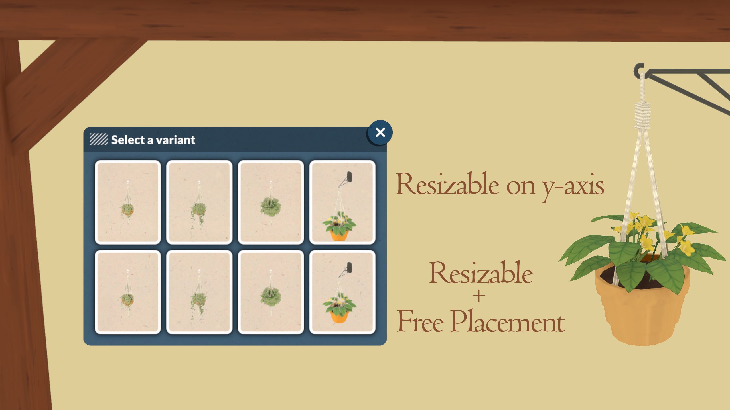 [Pebbles] Resizable Hanging Plants image 1