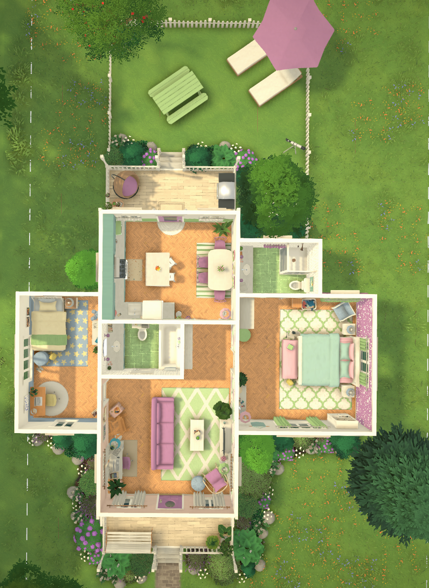 Purple and Green Small Family Home image 2