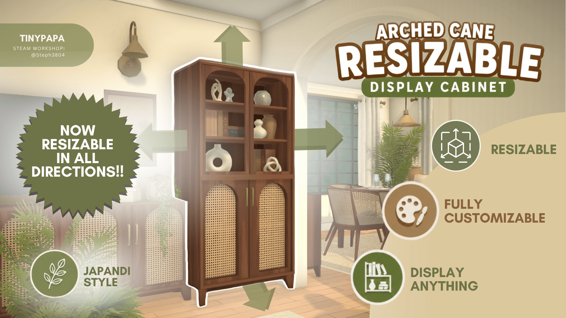 [tinypapa] Arched Cane Tall Cabinet image 2