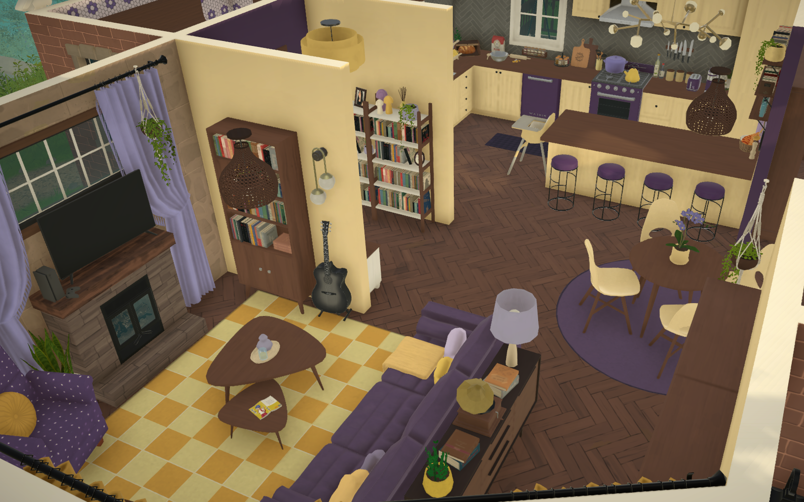 Cute Yellow and purple Cottage image 4