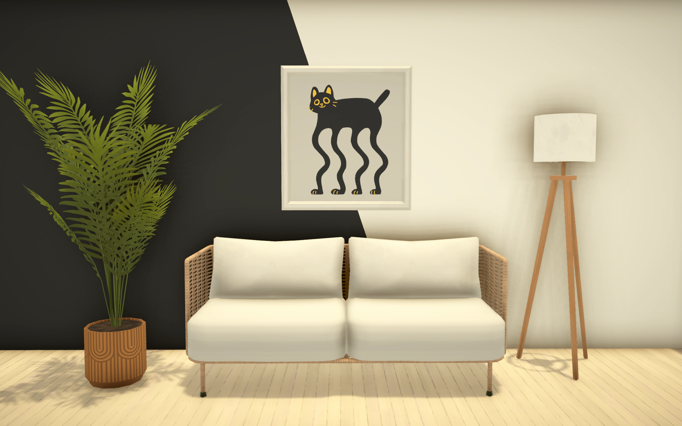 [TEA] Diagonal Transition Wall Paint A image 1