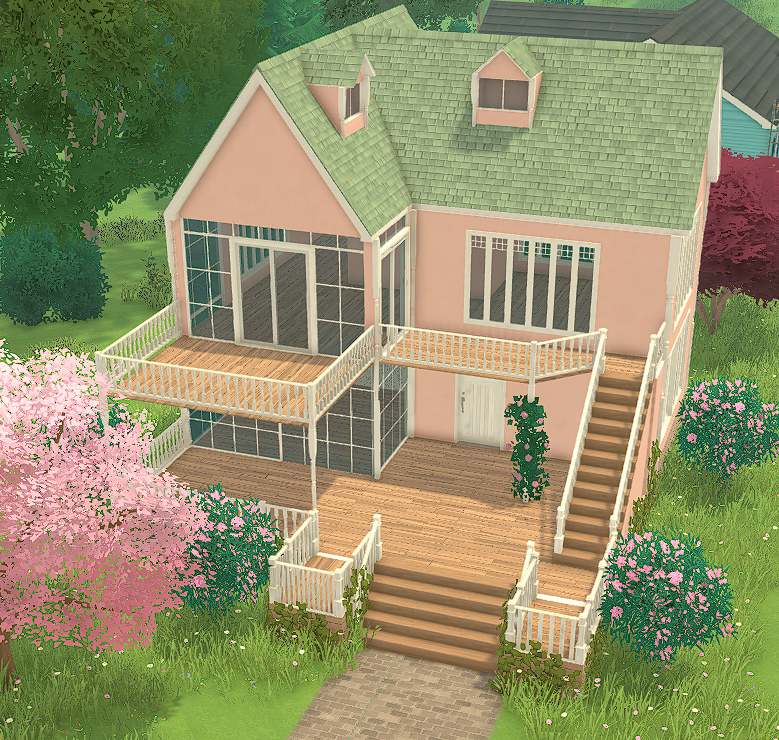 Pink Home With Balcony image 1