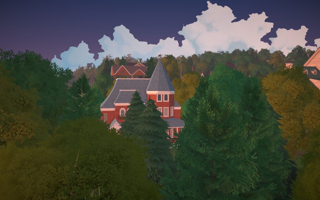 British mansion behind a forest image 5