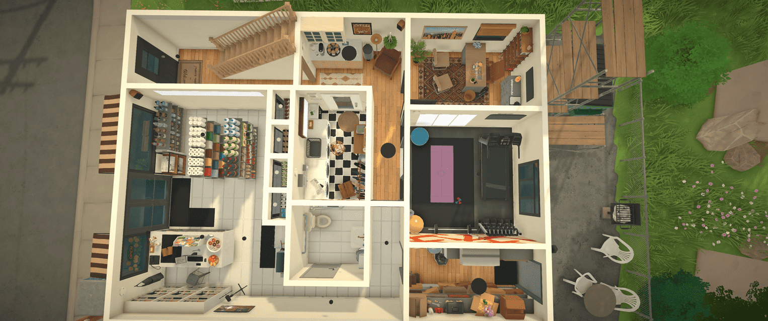 Cluttered Convenience Store with Apartment image 3