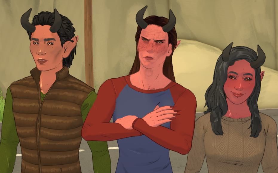 Rolan, Lia and Cal Tiefling Trio BG3 image 1