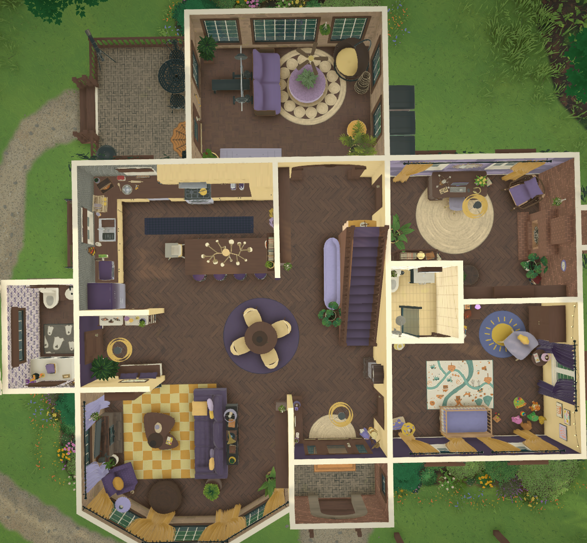 Cute Yellow and purple Cottage image 2