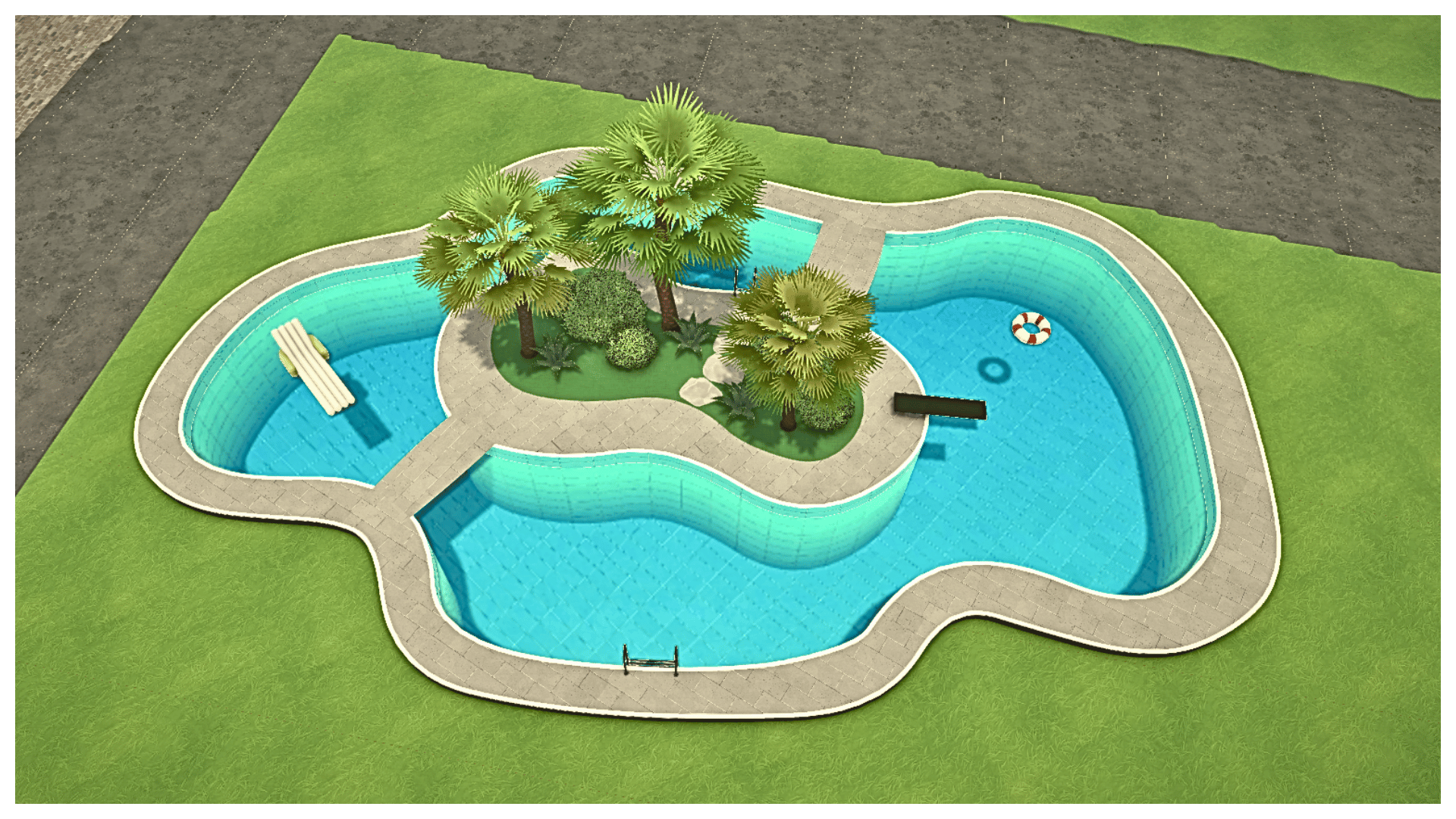 Tropical Island Pool Lot — BySimtect image 2