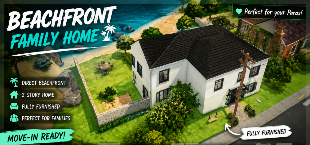 🌴 Beachfront Family Home | Fully Furnished | 2-Story House image 1