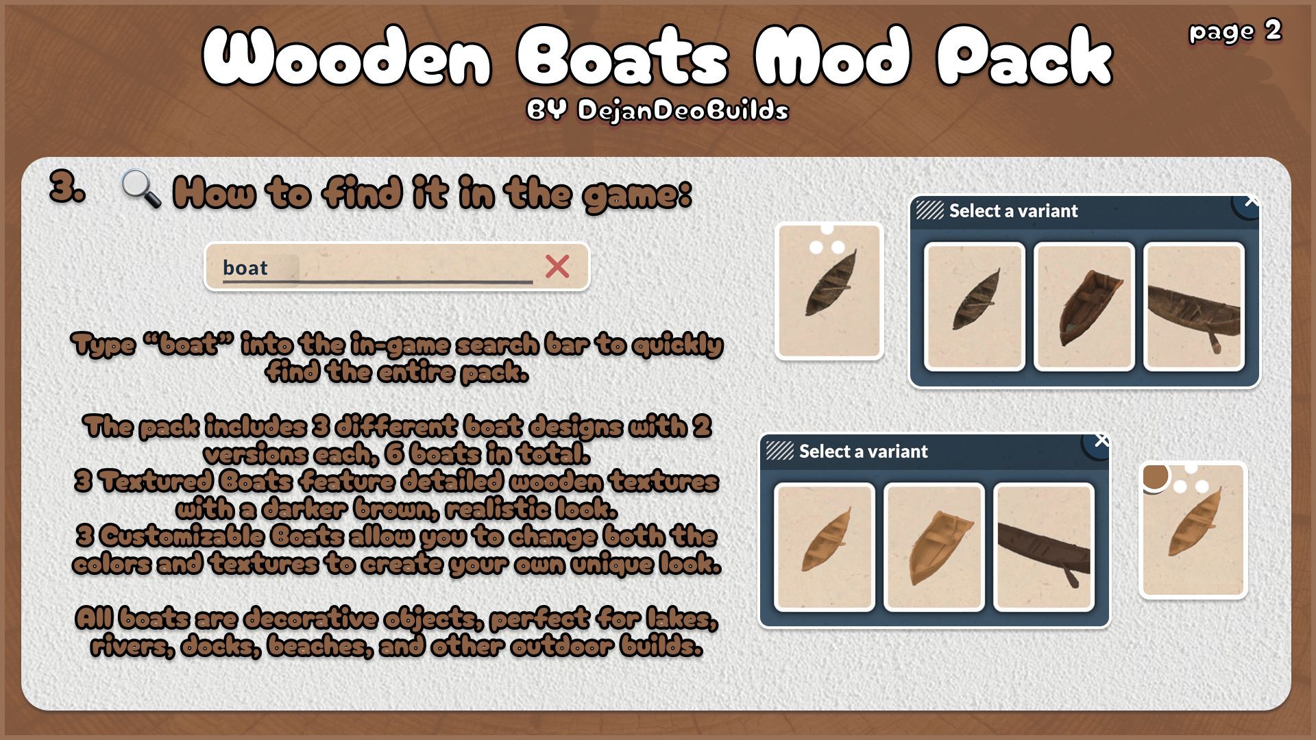 Wooden Boats Mod Pack image 2