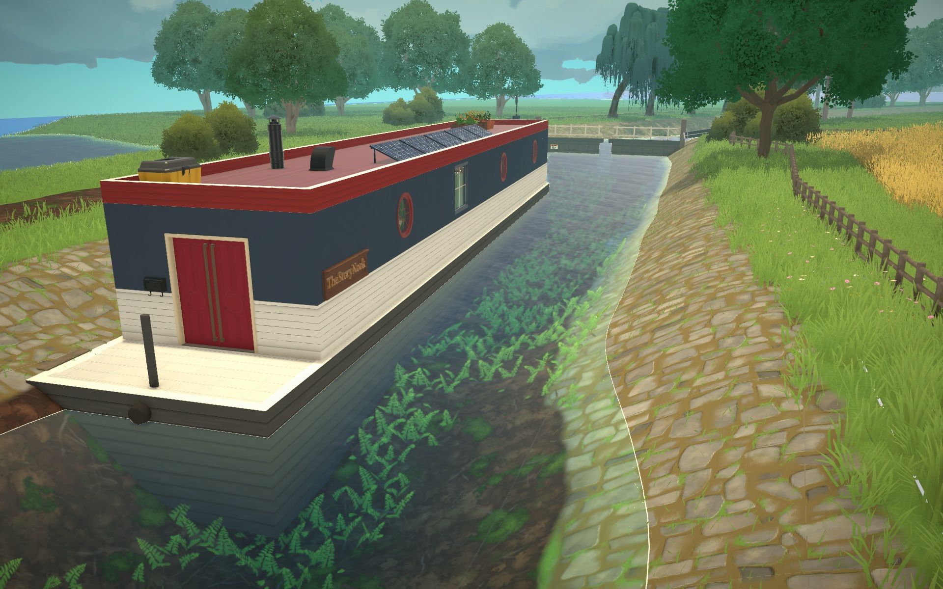 British Narrowboat on the Canal image 1