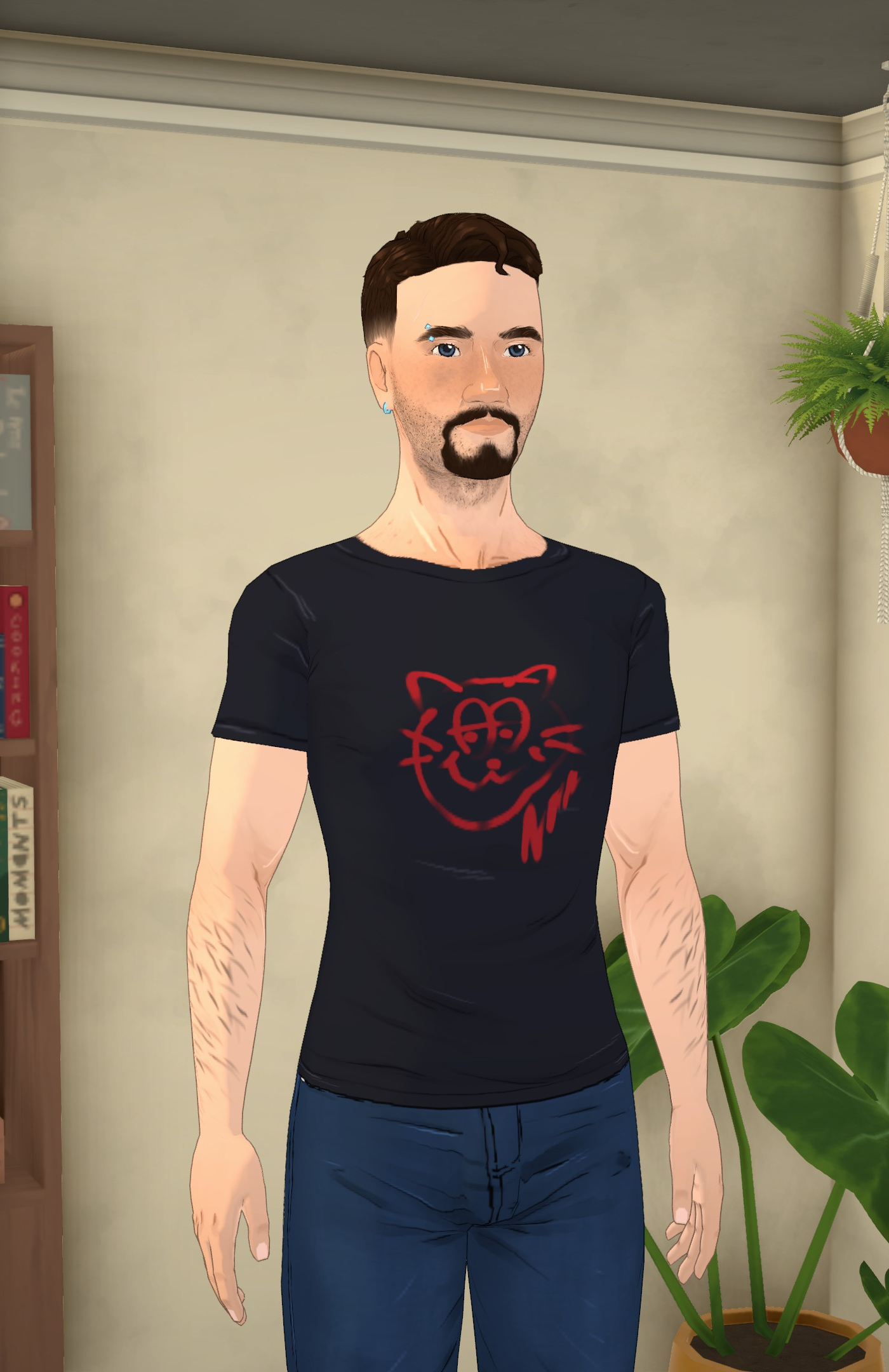 Graffiti Cat Shirt - Recolorable Shirt Decal image 1