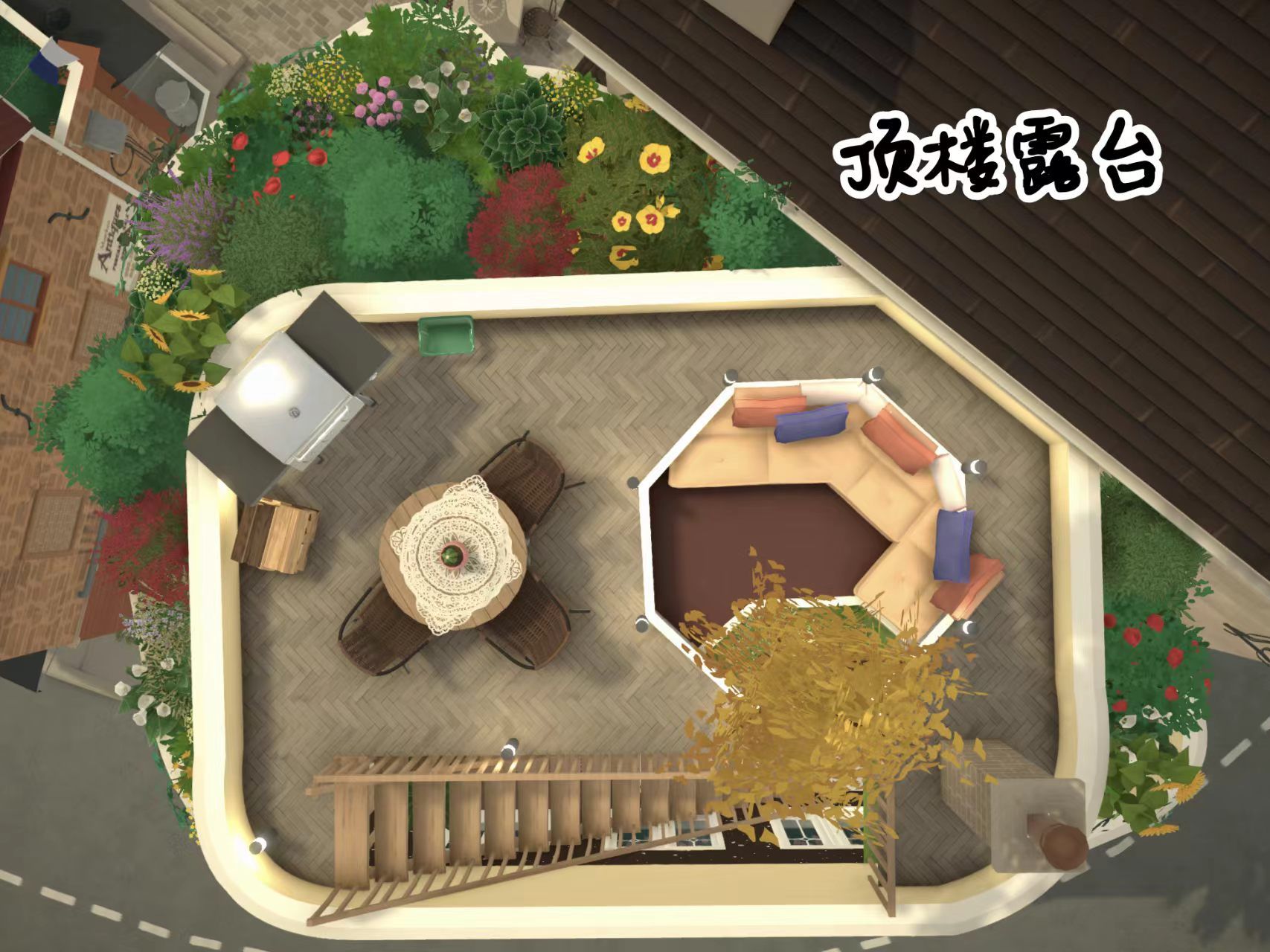 Cream-yellow pastoral house image 4