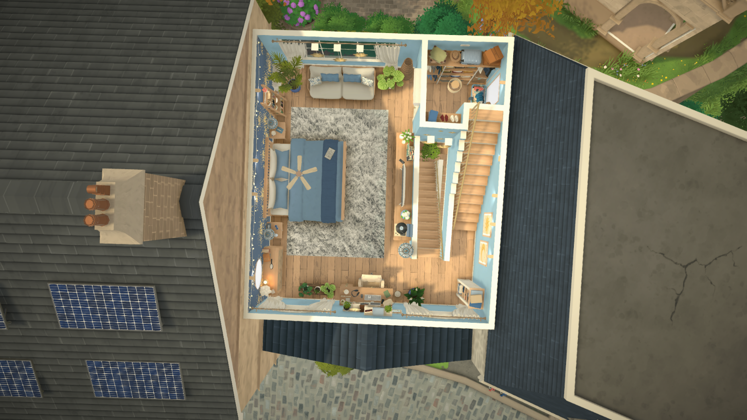 [FlaviaForesta] Classy blue family townhouse with rooftop terrace image 8
