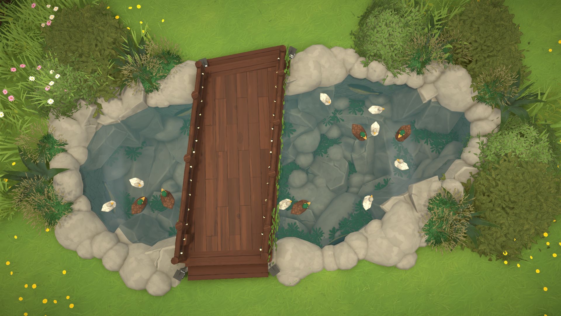 Duck Pond with Bridge (and fish!) image 3