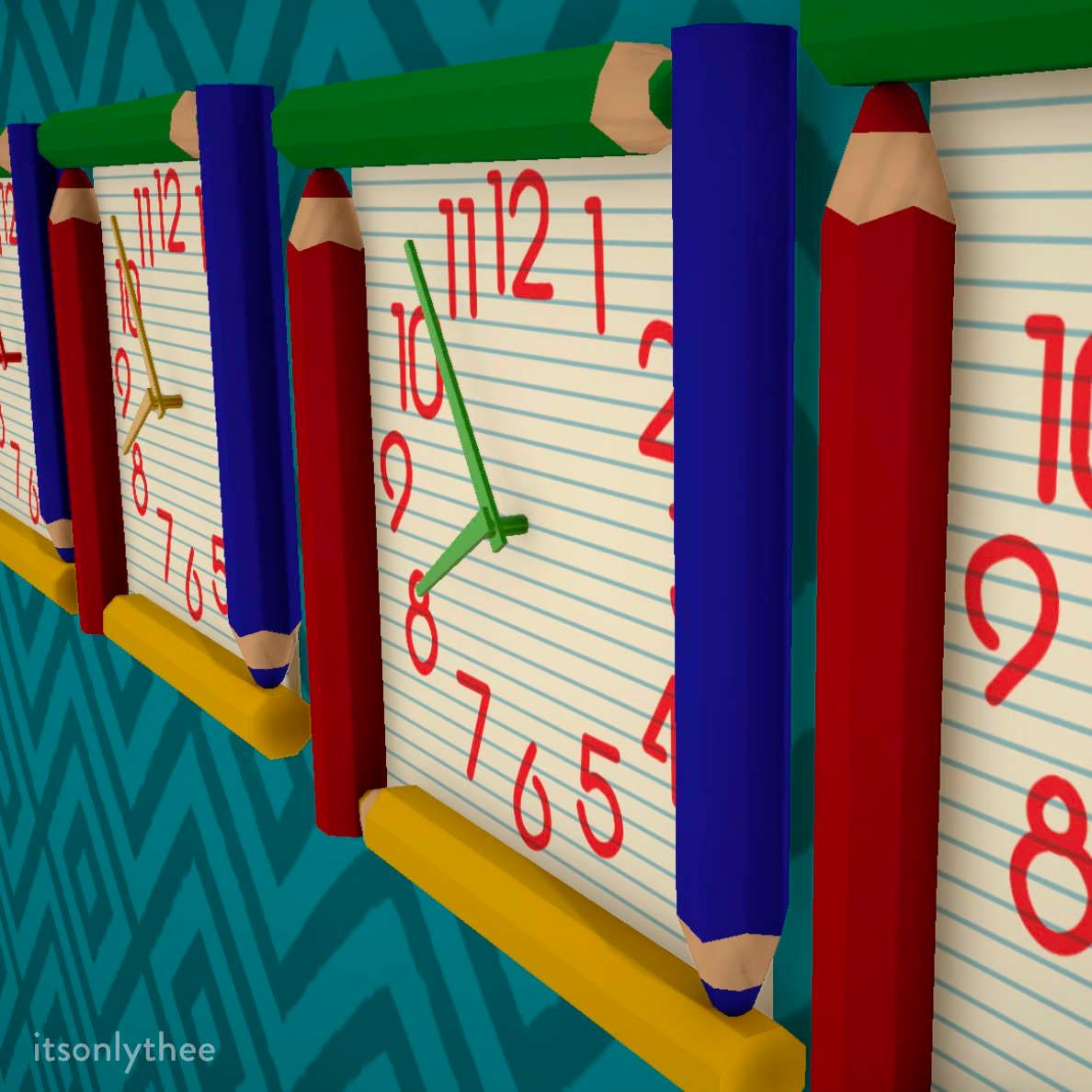 [itsonlythee] 1980s Colored Pencil Clock image 2