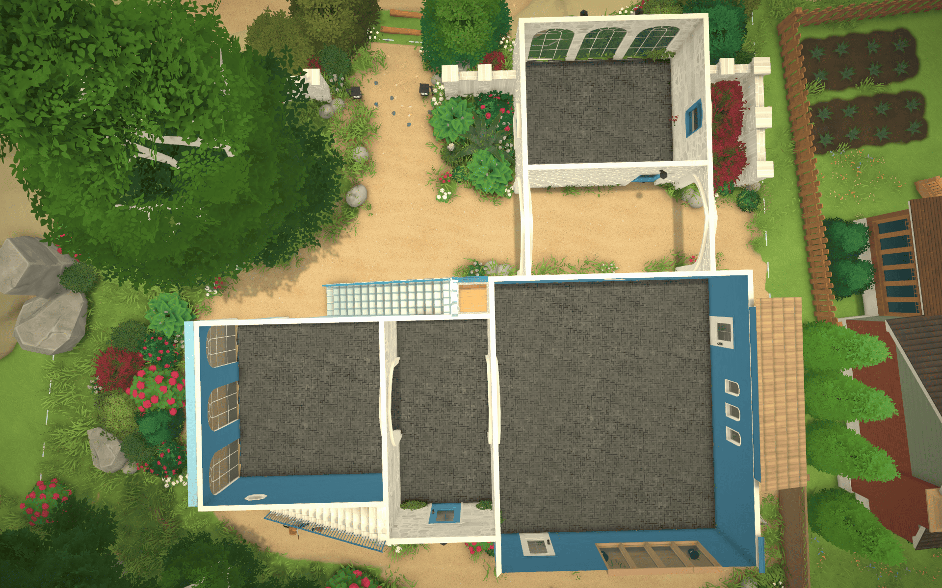 Mediterranean blue house next to the beach image 7
